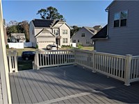 <b>TimberTech Terrain Silver Maple Deck Boards with Tan Vinyl Washington Railing in Severn MD</b>